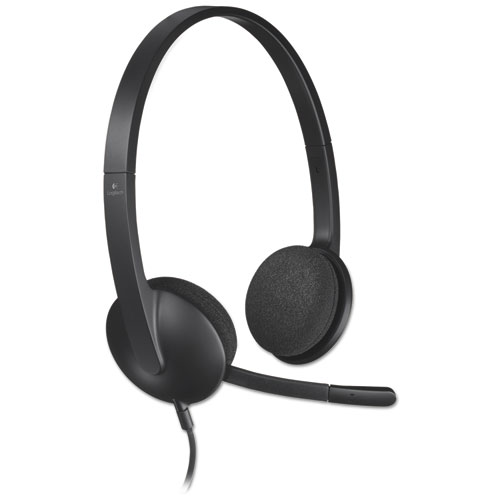 Image of H340 Binaural Over The Head Corded Headset, Black