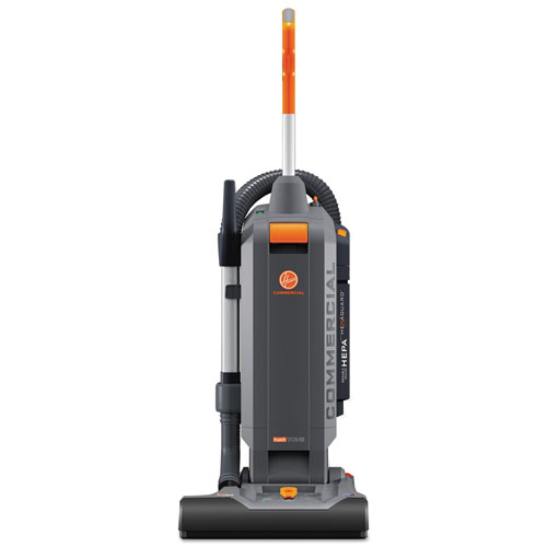 Hoover® Commercial HushTone Vacuum Cleaner with Intellibelt, 13" Cleaning Path, Gray/Orange