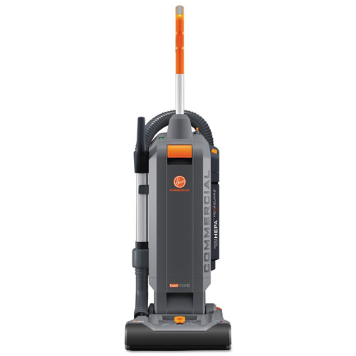 Hoover® Commercial Hushtone Vacuum Cleaner With Intellibelt, 13" Cleaning Path, Gray/Orange