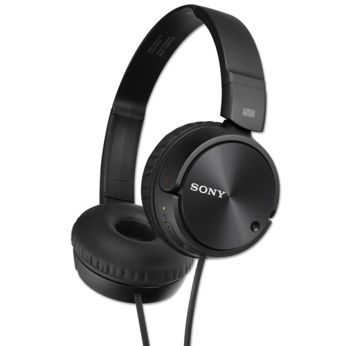 Image of Noise Canceling Headphones, 4 ft Cord, Black