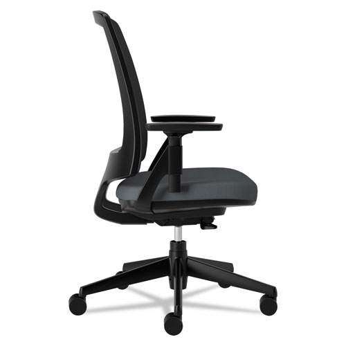 LOTA SERIES MESH MID-BACK WORK CHAIR, SUPPORTS UP TO 250 LBS., CHARCOAL SEAT/CHARCOAL BACK, BLACK BASE