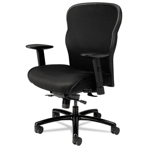 Image of Hon® Wave Mesh Big And Tall Chair, Supports Up To 450 Lb, 19.25" To 22.25" Seat Height, Black