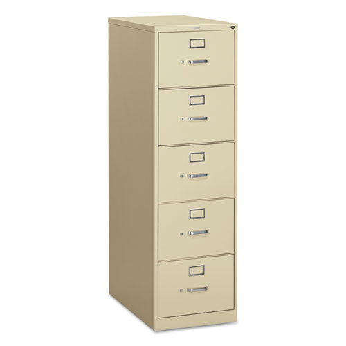 HON® 310 Series Vertical File, 5 Legal-Size File Drawers, Putty, 18.25" x 26.5" x 60"