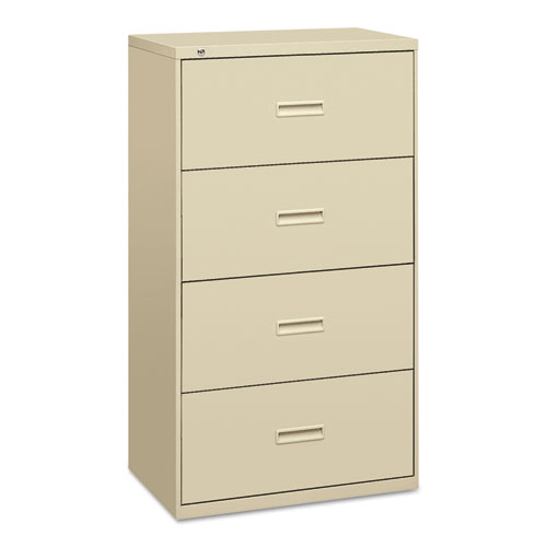 Image of 400 Series Lateral File, 4 Legal/Letter-Size File Drawers, Putty, 30" x 18" x 52.5"