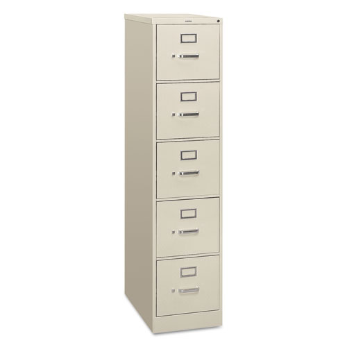 Image of Hon® 310 Series Vertical File, 5 Letter-Size File Drawers, Light Gray, 15" X 26.5" X 60"