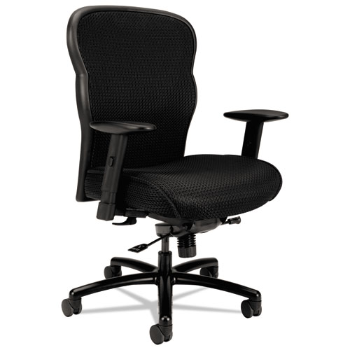 Hon® Wave Mesh Big And Tall Chair, Supports Up To 450 Lb, 19.25" To 22.25" Seat Height, Black