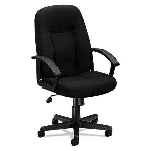 Image of Hon® Hvl601 Series Executive High-Back Chair, Supports Up To 250 Lb, 17.44" To 20.94" Seat Height, Black