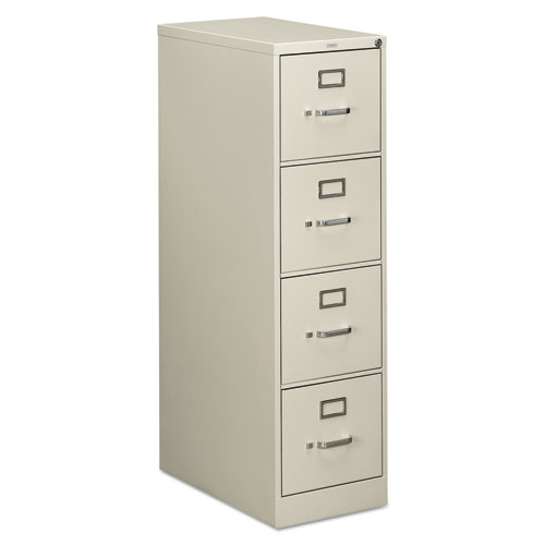HON® 510 Series Vertical File, 4 Letter-Size File Drawers, Light Gray, 15" x 25" x 52"