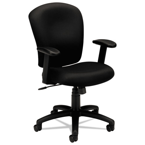 HVL220 MID-BACK TASK CHAIR, SUPPORTS UP TO 250 LBS., BLACK SEAT/BLACK BACK, BLACK BASE