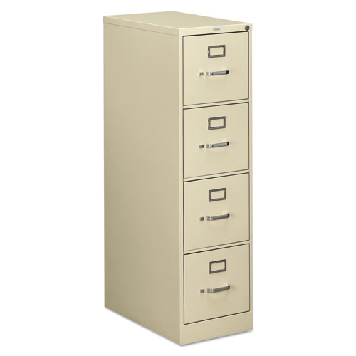 510 Series Four-Drawer Full-Suspension File, Letter, 15w x 25d x 52h, Putty | by Plexsupply