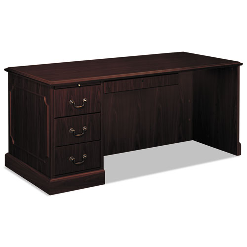 Image of 94000 Series "L" Workstation Desk for Return on Right, 66" x 30" x 29.5", Mahogany