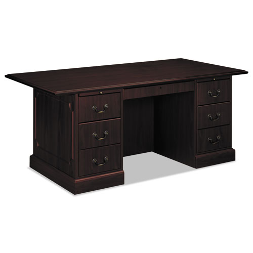 HON® 94000 Series Double Pedestal Desk, 72" x 36" x 29.5", Mahogany