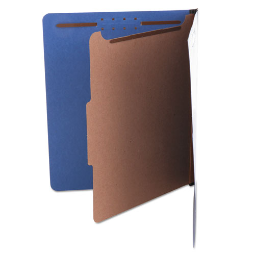 Image of Bright Colored Pressboard Classification Folders, 2" Expansion, 1 Divider, 4 Fasteners, Letter Size, Cobalt Blue, 10/Box