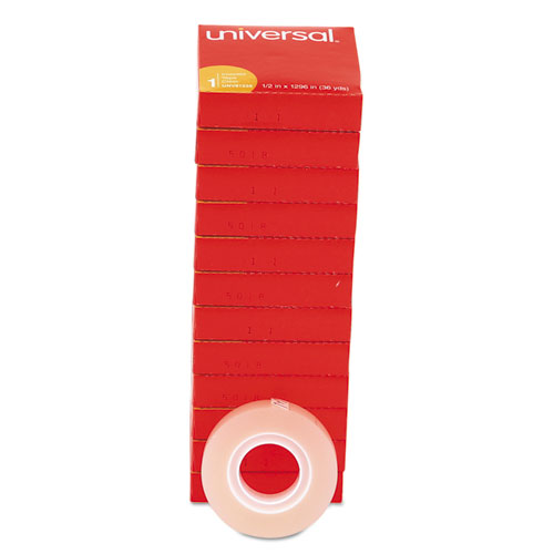 Image of Invisible Tape, 1" Core, 0.5" x 36 yds, Clear, 12/Pack