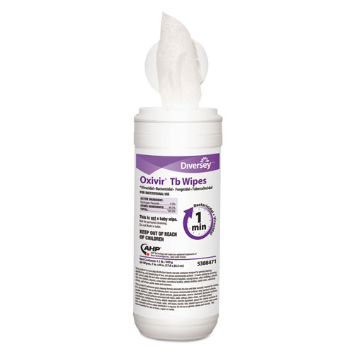 Image of Diversey™ Oxivir Tb Disinfectant Wipes, 11 X 12, White, 160/Bucket, 4 Buckets/Carton