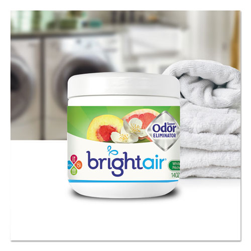 Image of Bright Air® Super Odor Eliminator, White Peach And Citrus, 14 Oz Jar, 6/Carton