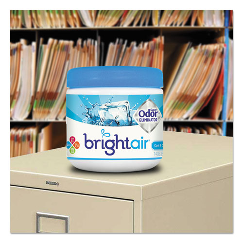 Image of Bright Air® Super Odor Eliminator, Cool And Clean, Blue, 14 Oz Jar, 6/Carton