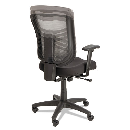 Image of Alera® Elusion Series Mesh Mid-Back Swivel/Tilt Chair, Supports 275Lb, 17.9" To 21.8" Seat, Black Seat, White Back, Black Base