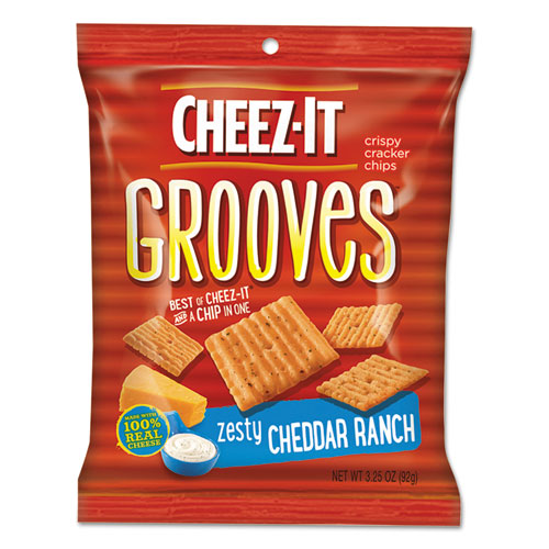 Cheez-It Grooves Crackers, Zesty Ranch, 3.25 Bag, 6/box