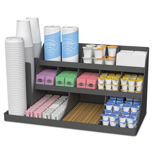 Extra Large Coffee Condiment and Accessory Organizer EMSCOMORG02BLK