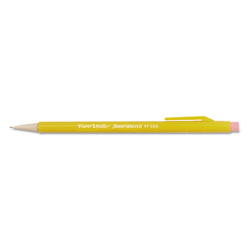 Image of Sharpwriter Mechanical Pencil, 0.7 mm, HB (#2.5), Black Lead, Classic Yellow Barrel, Dozen