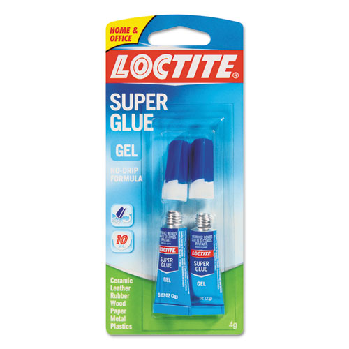 Super Glue Gel Tubes, 0.07 oz, Dries Clear, 2/Pack | by Plexsupply