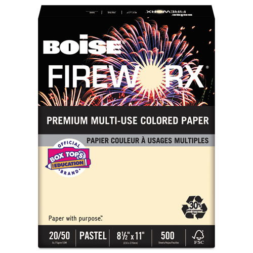 FIREWORX PREMIUM MULTI-USE PAPER, 20LB, 8.5 X 11, FLASHING IVORY, 500/REAM