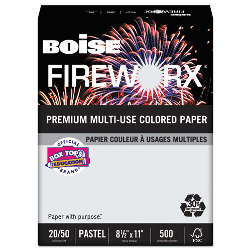 FIREWORX PREMIUM MULTI-USE COLORED PAPER, 20LB, 8.5 X 11, SMOKE GRAY, 500/REAM