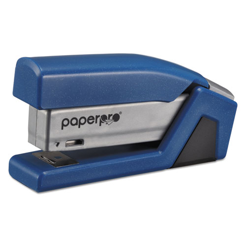 InJoy Spring-Powered Compact Stapler, 20-Sheet Capacity, Blue | by Plexsupply
