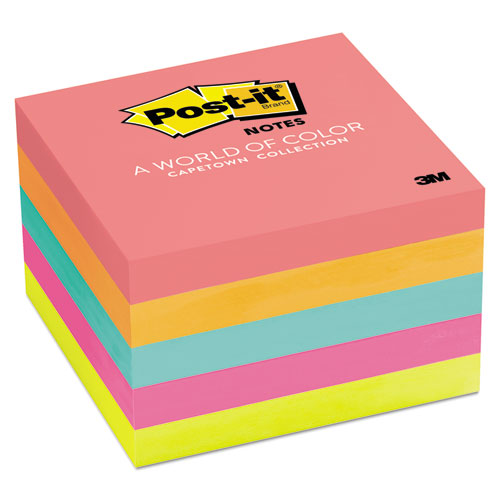 Image of Original Pads in Poptimistic Collection Colors, 3" x 3", 100 Sheets/Pad, 5 Pads/Pack