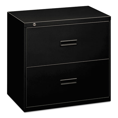 Image of Hon® 400 Series Lateral File, 2 Legal/Letter-Size File Drawers, Black, 36" X 18" X 28"