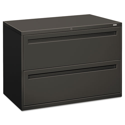 HON® Brigade 700 Series Lateral File, 2 Legal/Letter-Size File Drawers, Charcoal, 42" x 18" x 28"