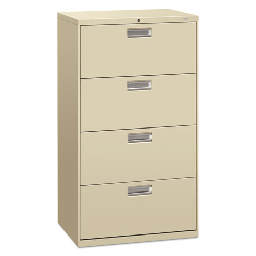 600 SERIES FOUR-DRAWER LATERAL FILE, 30W X 18D X 52 1/2H, PUTTY