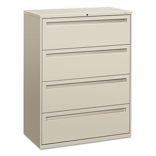 Hon® Brigade 700 Series Lateral File, 4 Legal/Letter-Size File Drawers, Light Gray, 42" X 18" X 52.5"