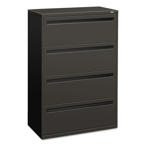 HON® Brigade 700 Series Lateral File, 4 Legal/Letter-Size File Drawers, Charcoal, 36" x 18" x 52.5"