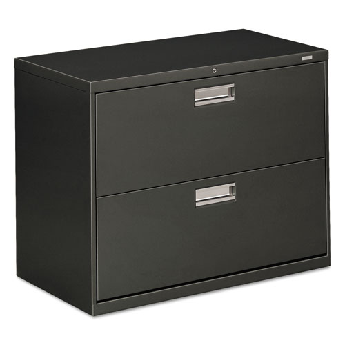 HON® Brigade 600 Series Lateral File, 2 Legal/Letter-Size File Drawers, Charcoal, 36" x 18" x 28"