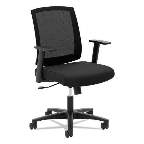 Torch Mesh Mid-Back Task Chair, Supports Up to 250 lb, 16.5" to 21" Seat Height, Black