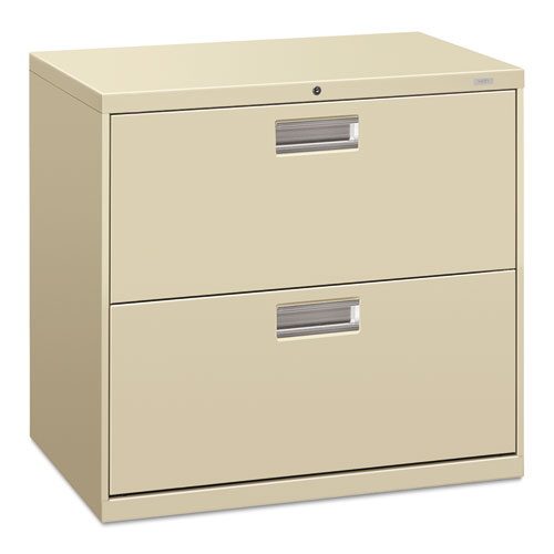 HON® Brigade 600 Series Lateral File, 2 Legal/Letter-Size File Drawers, Black, 30" x 18" x 28"