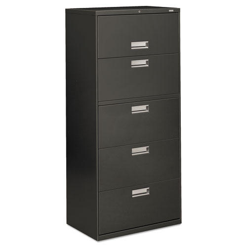 600 SERIES FIVE-DRAWER LATERAL FILE, 30W X 18D X 64.25H, CHARCOAL