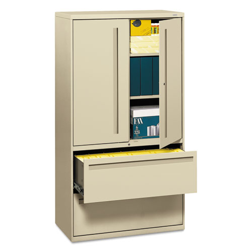 700 SERIES LATERAL FILE WITH STORAGE CABINET, 36W X 18D X 64.25H, PUTTY