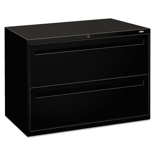 HON® Brigade 700 Series Lateral File, 2 Legal/Letter-Size File Drawers, Black, 42" x 18" x 28"