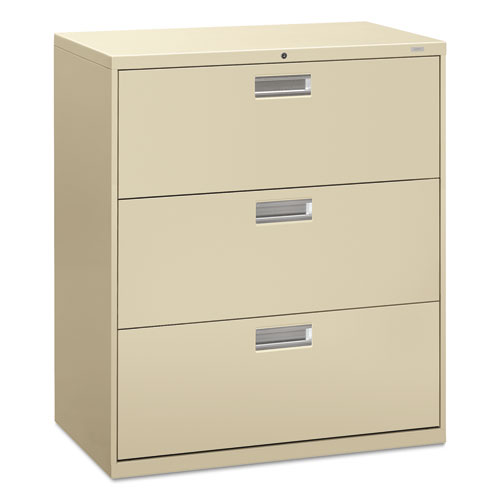 600 SERIES THREE-DRAWER LATERAL FILE, 36W X 18D X 39.13H, PUTTY