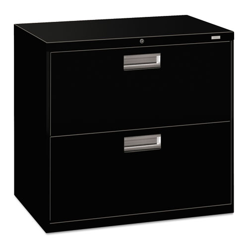 Brigade 600 Series Lateral File, 2 Legal/Letter-Size File Drawers, Black, 30" x 18" x 28"