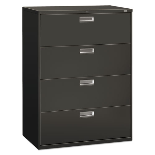 Image of Hon® Brigade 600 Series Lateral File, 4 Legal/Letter-Size File Drawers, Charcoal, 42" X 18" X 52.5"