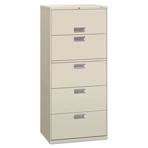 600 SERIES FIVE-DRAWER LATERAL FILE, 30W X 18D X 64 1/4H, LIGHT GRAY