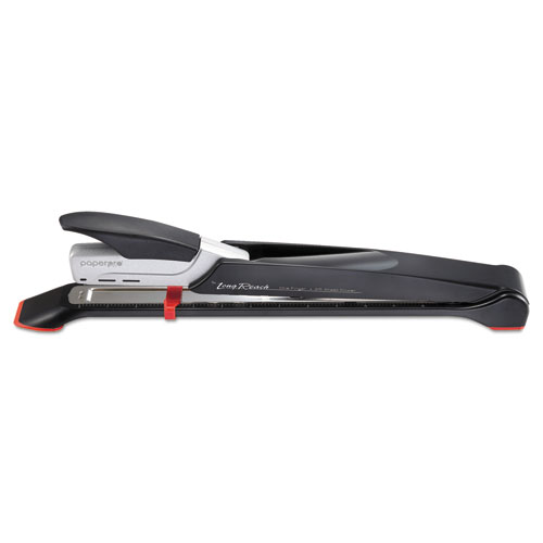 Long Reach Stapler, 25-Sheet Capacity, 12" Throat, Black/Silver