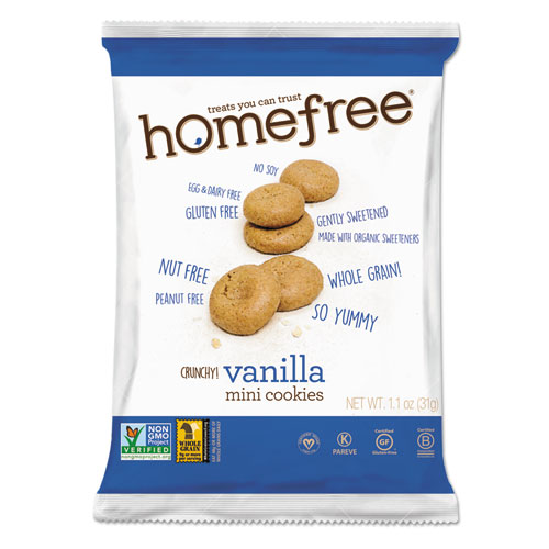 Gluten Free Vanilla Mini Cookies, 1.1 Oz Pack, 30/carton