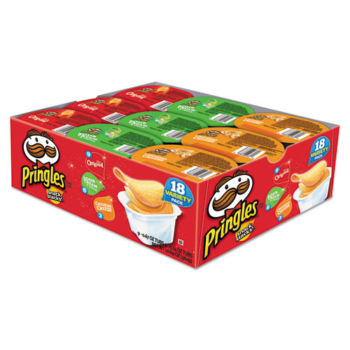 Pringles® Potato Chips, Variety Pack, 0.74 Oz Canister, 18/Box