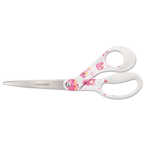 Fiskars® Premier Designer Series Scissors, 8" Length, Pointed, Black/White