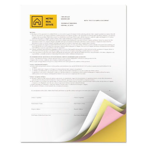 Image of Xerox™ Vitality Multipurpose Carbonless 4-Part Paper, 8.5 X 11, Goldenrod/Pink/Canary/White, 5,000/Carton